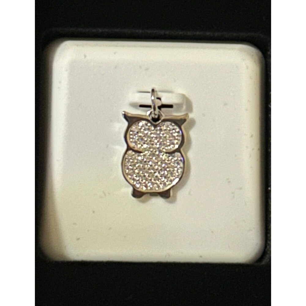 Adorable Sterling Silver & Moissanite Owl Pendant 1.0 CTW